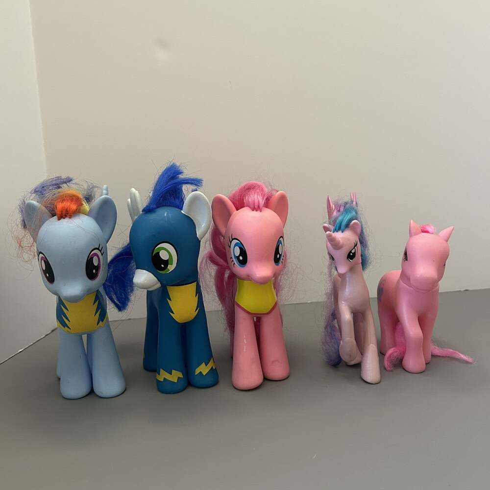 5 My Little Pony Brushable Mane Pinkie Rainbow Celestia Wonderbolt.... VTG READ